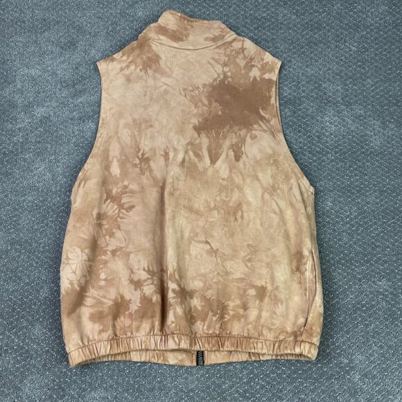 Dagoli Canada Vest Adult Unisex Large Brown Full Zip Tribal Tie Dye Sweatshirt - Picture 7 of 13